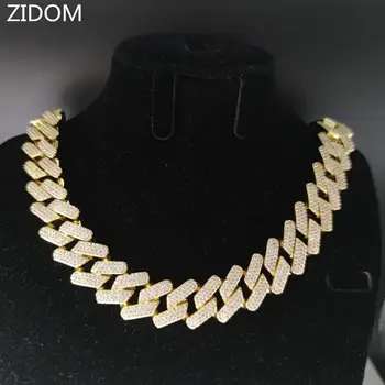 

Men Hip hop iced out bling Chain Necklace micro pave AAA Zircon 18mm heavy Cuban Chains Necklaces Hiphop jewelry fashion gifts