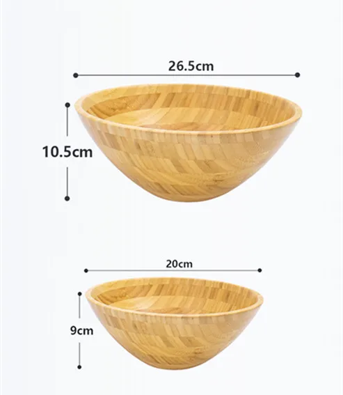 Большая бамбуковая деревянная Салатница, миски для смешивания, v-образная круглая чаша для сервировки фруктов IKEAstyle