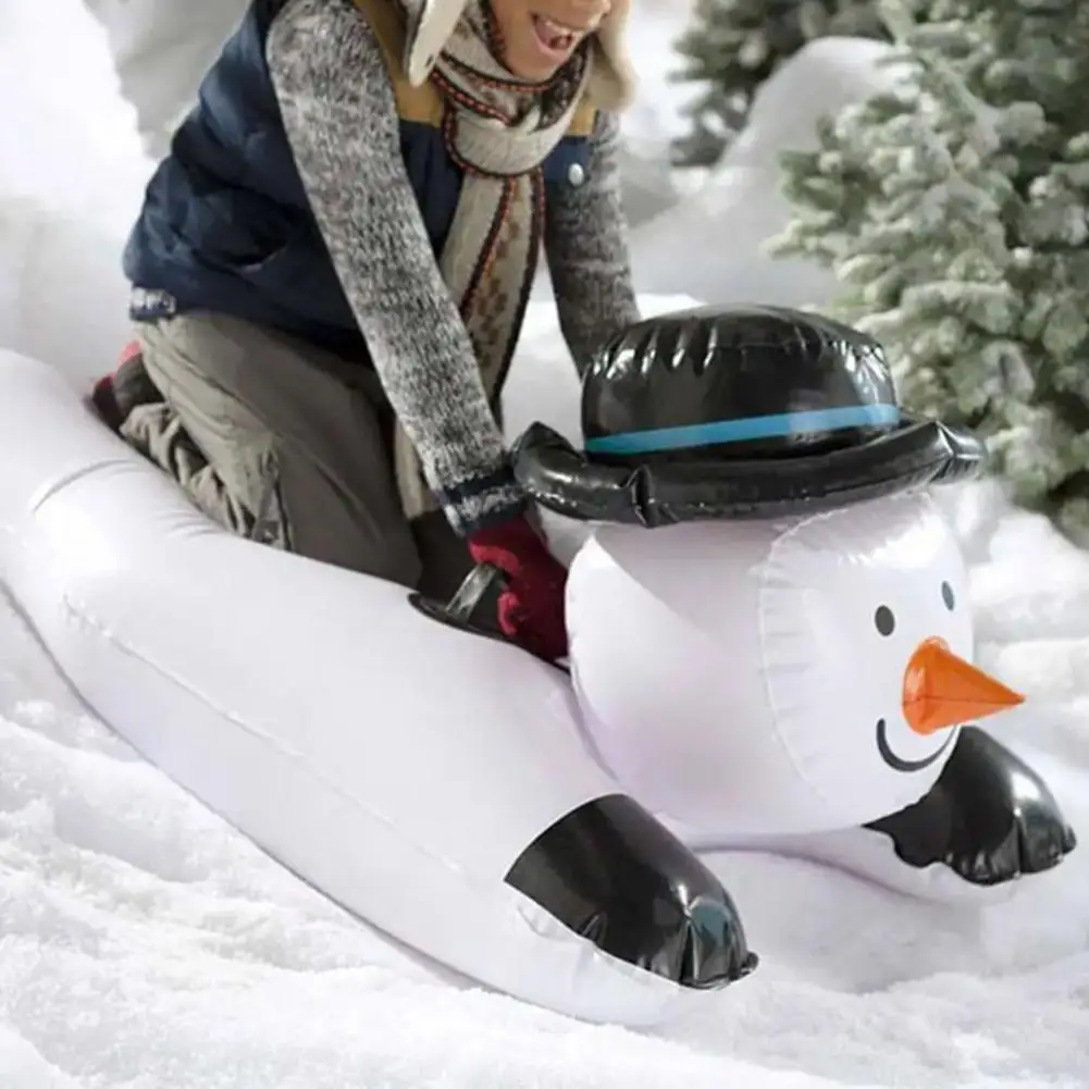 55% s Thicken Snow Tube Tear Resistance PVC Snowman Shape Inflatable Snow Sled for Skiing