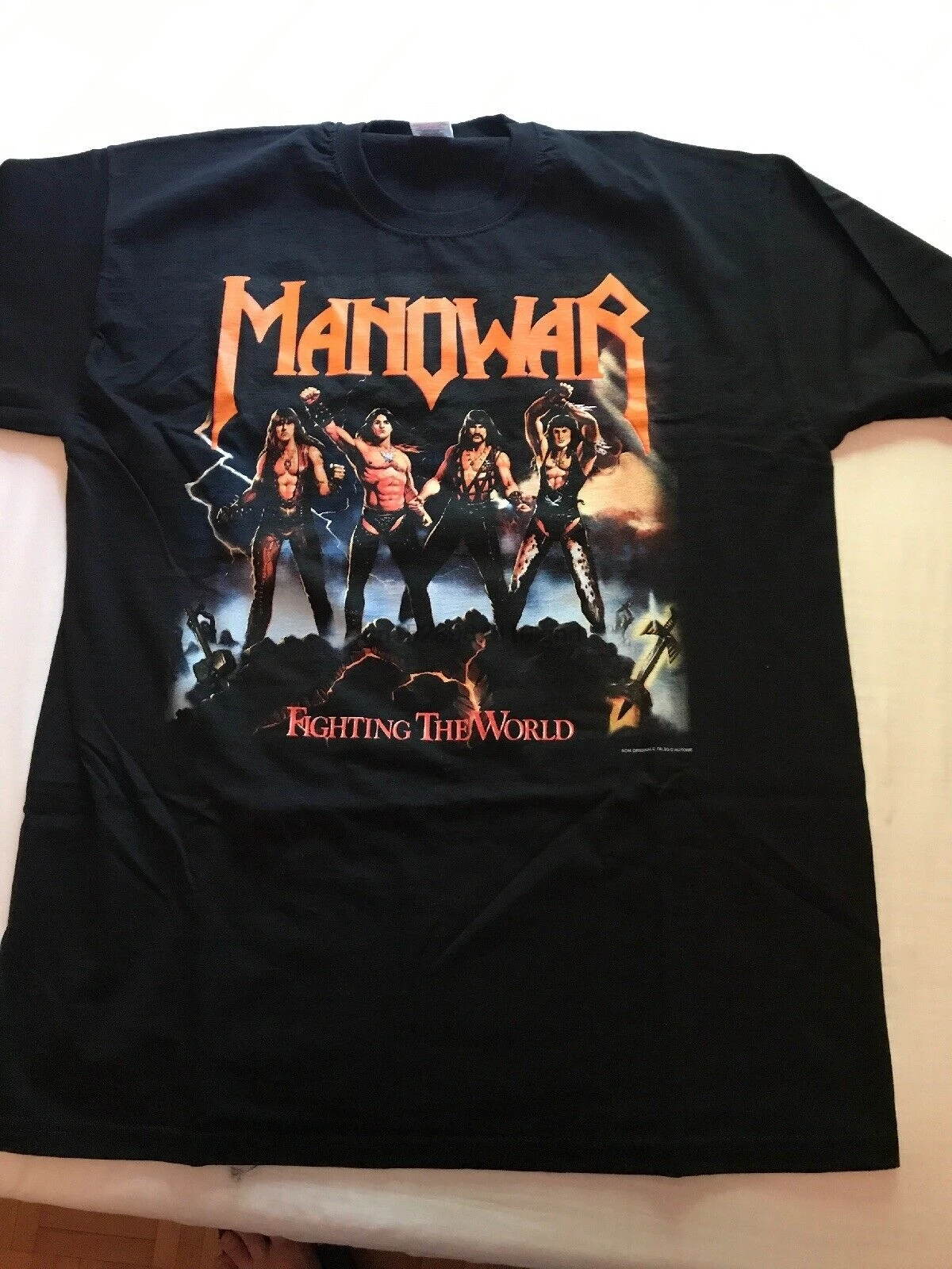 Manowar футболка Fighting the World-show оригинальный название Лидер продаж мужская модная |