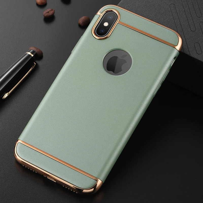 Роскошный защитный чехол с покрытием для iPhone X, XR, Xs, Max, 11, чехол-бампер для iPhone Xs, 11 Pro, Max, 6, 6s, 7, 8 Plus, чехол - Цвет: Green