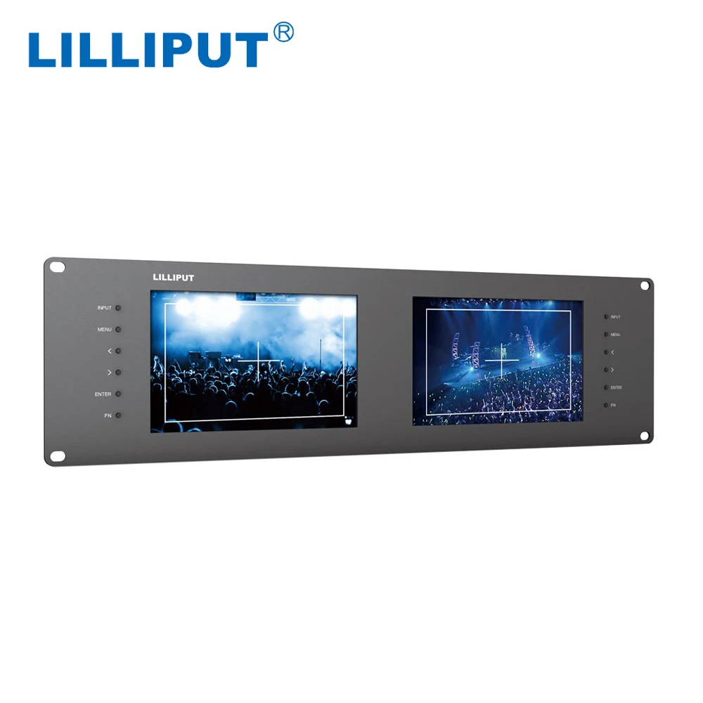 Lilliput RM-7028S Dual " 3RU Rack мониторы с двумя 7" ips экранами, просмотр SD, HD и 3G-SDI видео на 3RU Rack Monitor