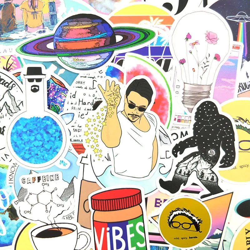 100 шт./упак., модные сумки через плечо Розовая Vsco для девочек с изображением героев из мульфильмов для мотоцикла скейтборды велосипеды для ноутбука DIY Водонепроницаемый наклейки
