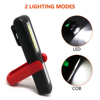

COB inspection light LED Work Flashlight with magnet Stand workshop Work Light Portable Lantern USB Rechargeable Hanging Lamp