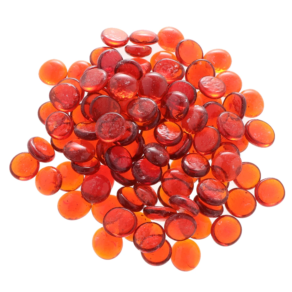 Transparent Amber MagiDeal 100Pcs Beautiful Table Scatters Marbles Balls Flat Botton Fish Tank Pebbles Glass Crystal Stones Size Mix