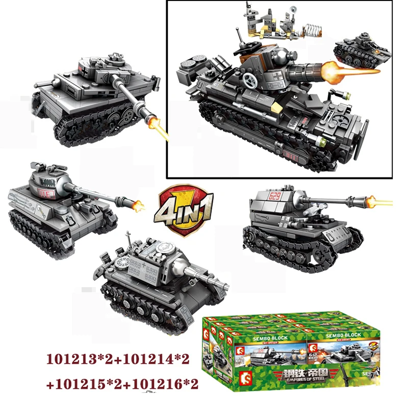 957PCS2 1914 PCS Tank Military Series Building Blocks Bricks Compatible with LegoINGlys Figures toy soldier Vehicle army blocks (4)