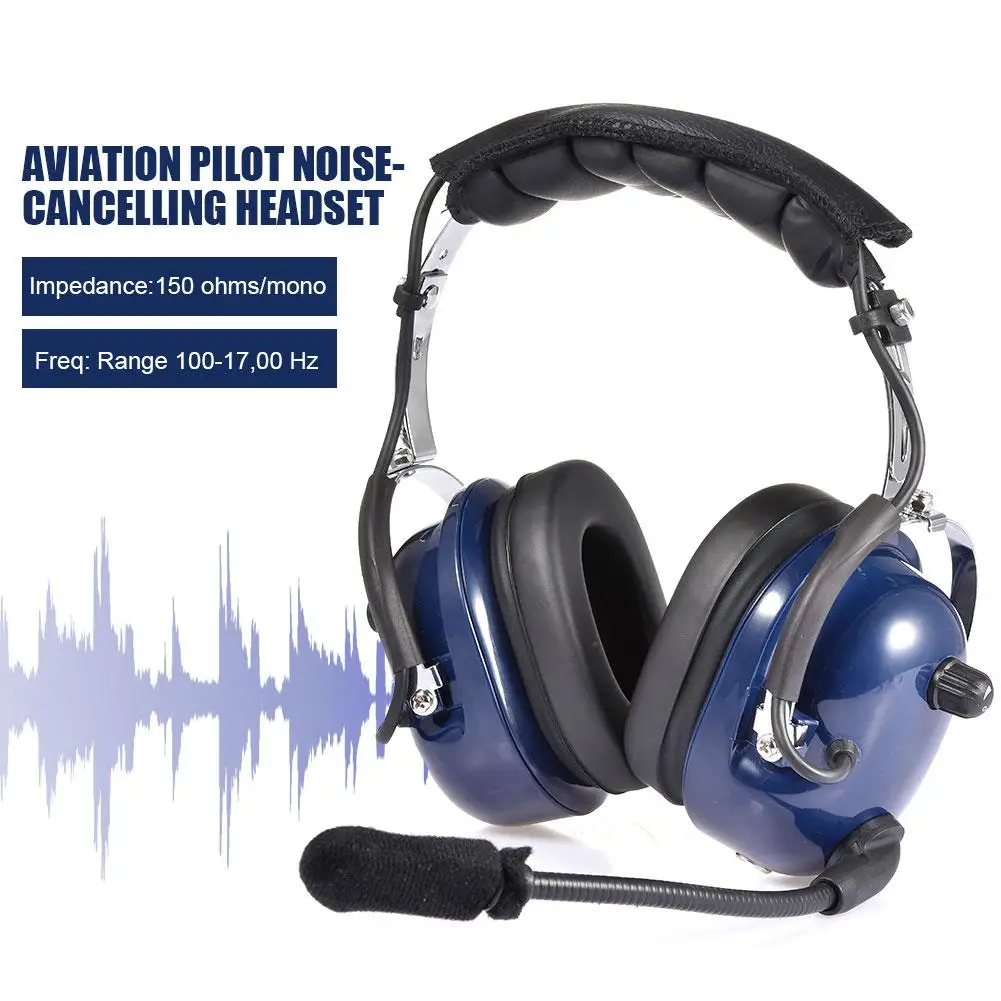 

Aviation Pilot Headset Noise Reduction GA Dual Plugs Headsets MP3 Music Input Aviation Pilot Noise-cancelling Headsets