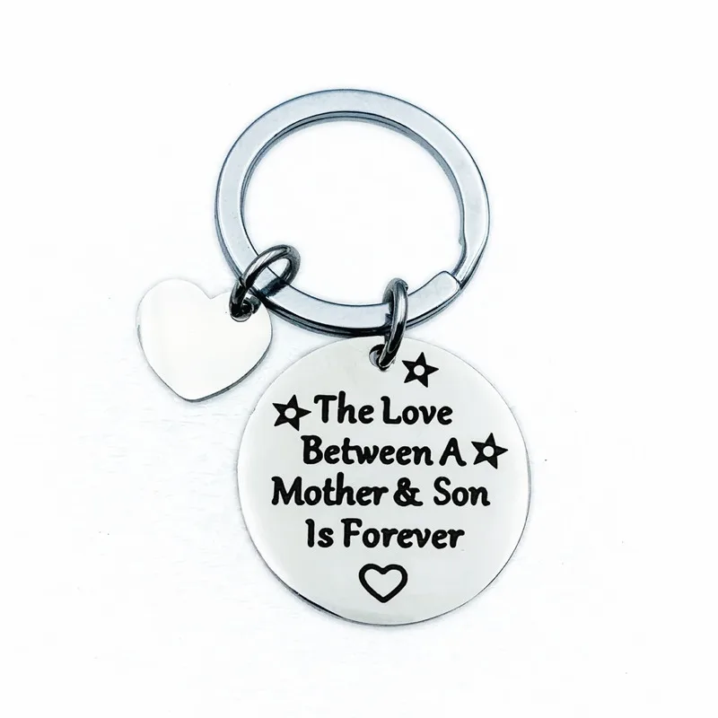 Oeinin Creative Keychain Man The Love Between A Mother Son Is Forever Key Chain Bags Boy Letter Color Ring Pendant Brelok | Украшения и