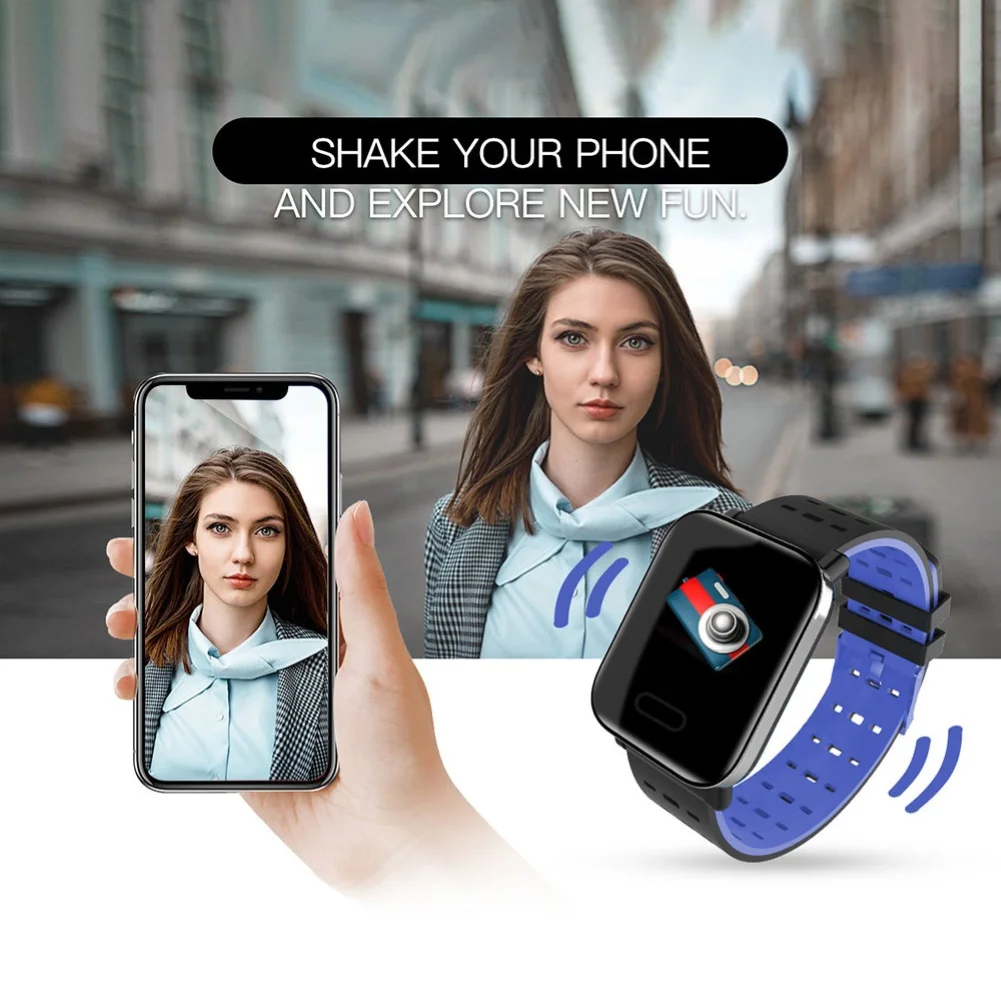 A6 Plus Waterproof Heart Rate and Blood Pressure Monitoring Night Sleep Reminder Sports Mode Touch Smart Watch For Android ios