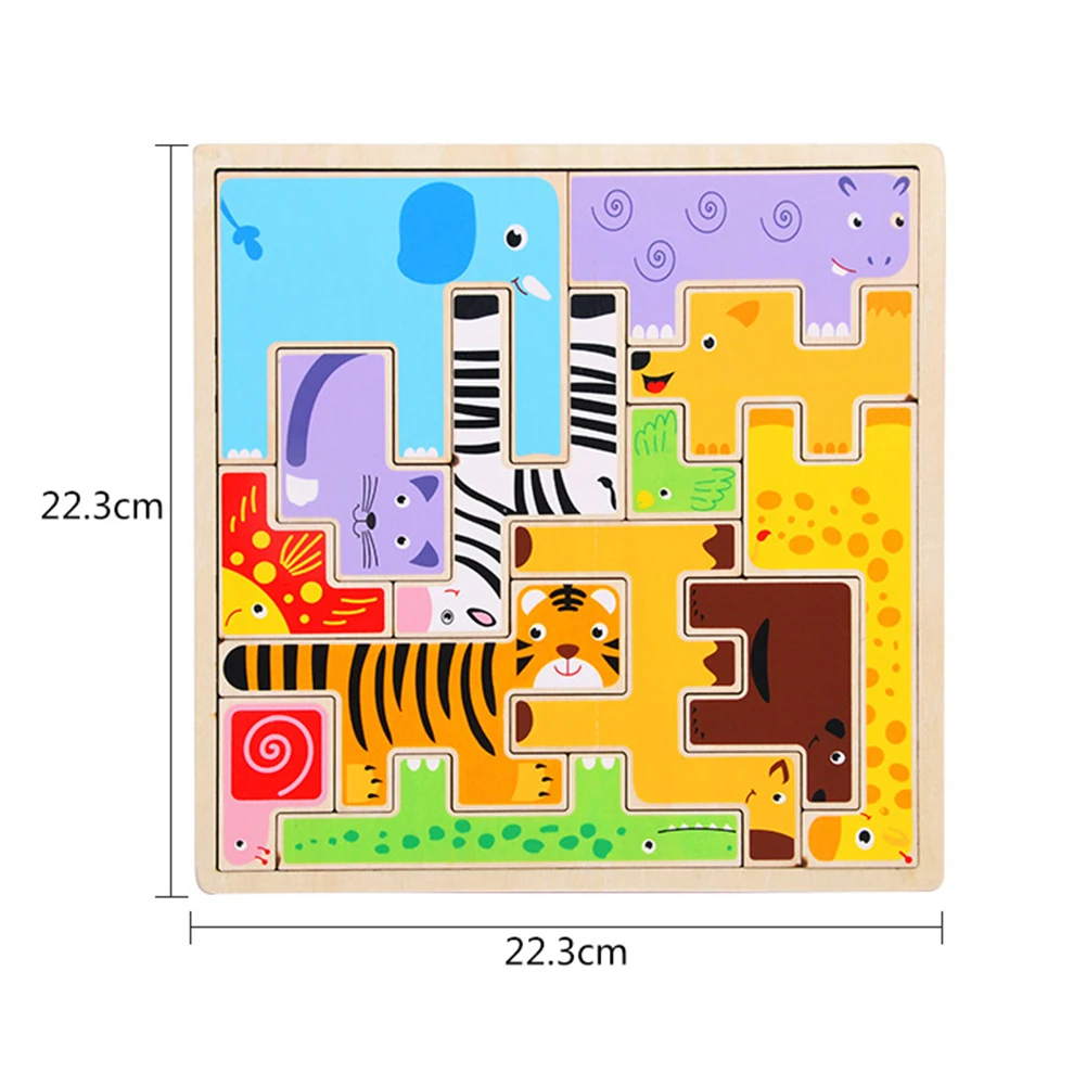 Деревянные красочные животные движения геометрические головоломки доска Развивающие детские игрушки Новые