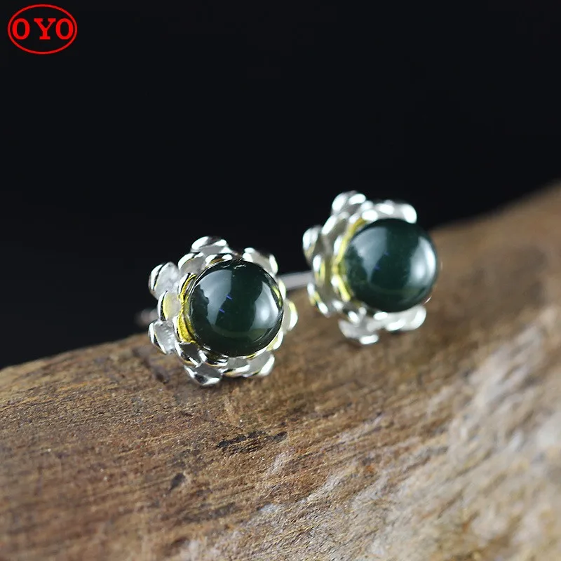 Серебряные ювелирные изделия S925 модные женские мексиканские серьги Perkin Pure Body Blue |