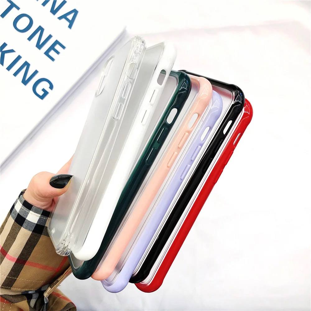 N1986N чехол для телефона для iPhone 11 Pro X XR XS Max 6 6s 7 8 Plus модные яркие цвета прозрачный матовый жесткий акриловый чехол для iPhone X Fundas