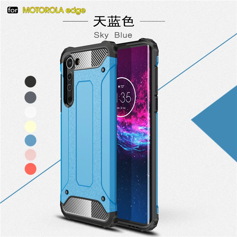Чехол для Motorola Edge полностью завернутый чехол гибридный ПК + ТПУ противоударный Moto