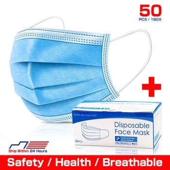 

High quality Disposable face masks 3-Layer Anti bacterial Filtration Mascarillas Anti dust mask маска маски Safety shipping