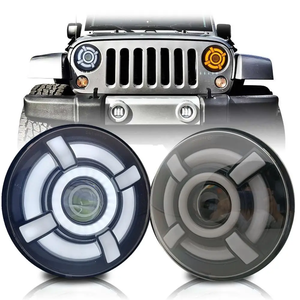Автомобильные аксессуары 2 шт. 7-дюймовые светодиодные фары для Jeep Wrangler круглые