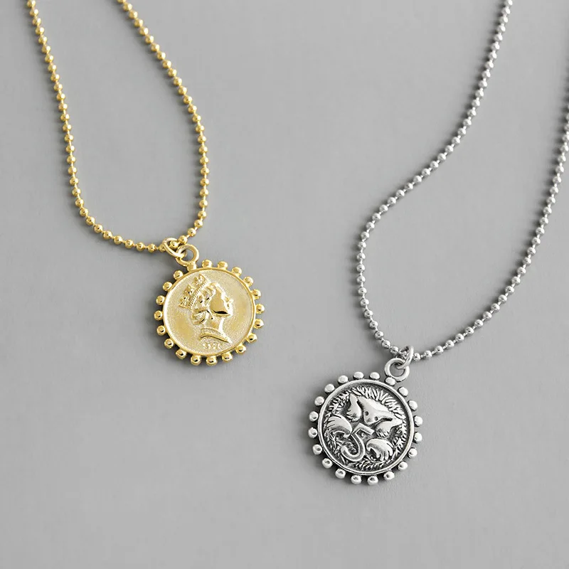 

EDS Women Necklace Silver 925 Jewelry 925 Sterling Silver Pendant Necklace Chain Korean Women Vintage Necklaces Gold Necklace