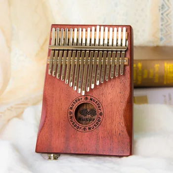 

17 Key Thumb Piano Finger Mahogany Music Instruments With Pickup Jack, Tuning Tool And Carry Bag Pickup Kalimba