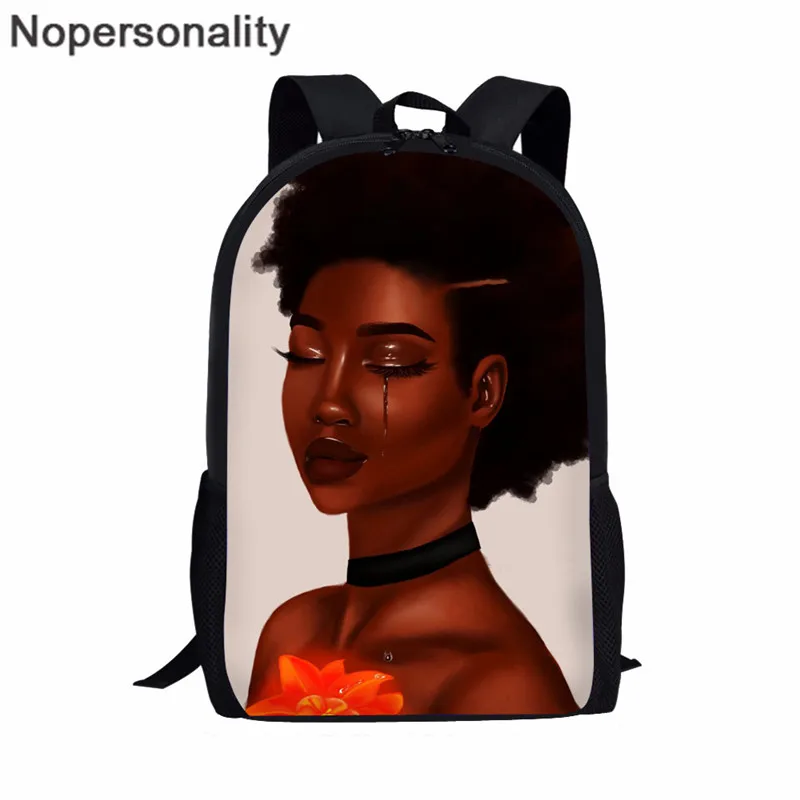 Сумка-книжка для девочек в африканском стиле с Черной Королевой Melanin Afro Art Lady американская школьная сумка, комплект для девочек-подростков, детский рюкзак - Цвет: Z5266C