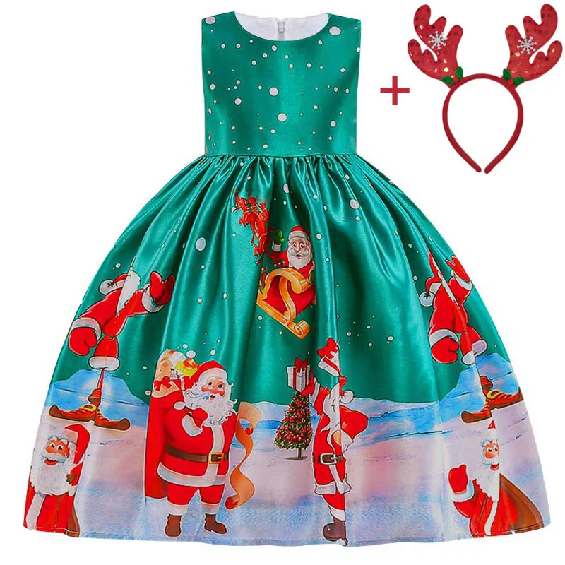 New Christmas Dress For Girls Sequin Costume Kids Dresses For Girls Princess Dress Children Evening Party Ball Gown 3 6 10 Year