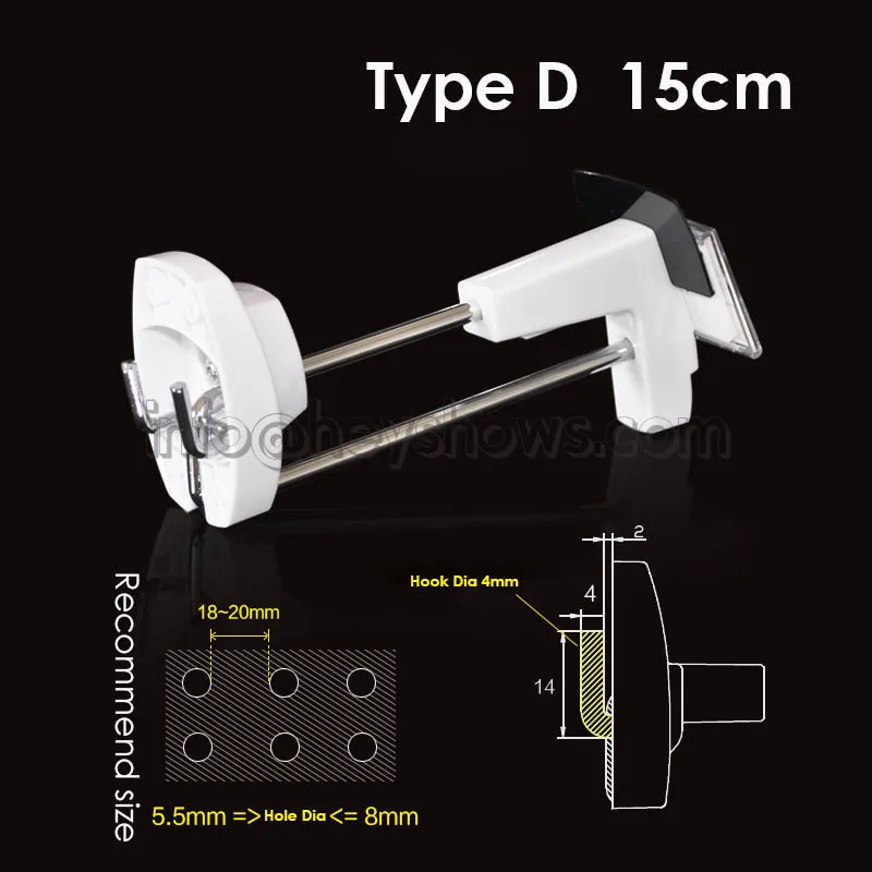 Type D 15cm 100x EAS дисплей безопасности крюк металлический настенный крюк замок магнитный Slatwall Z Pegboard дисплей устройство квадратный стальной безопасный повесить - Цвет: Type D 15cm