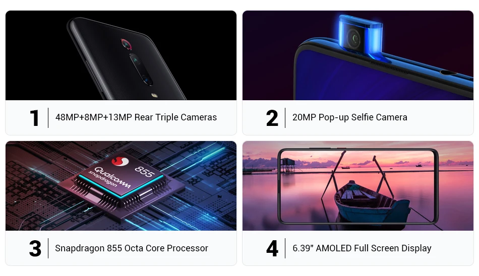 Глобальная версия Xiaomi Mi 9T Pro 6GB 128GB Snapdragon 855 Octa Core 6,3" AMOLED 48MP 20MP 4000mAh NFC мобильный телефон