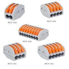 Connecteur de câbles universel type 222, 30, 50 ou 100 pièces, accessoire compacte de connexion rapide de fils à domicile, bloc de câblage à enficher PCT-212