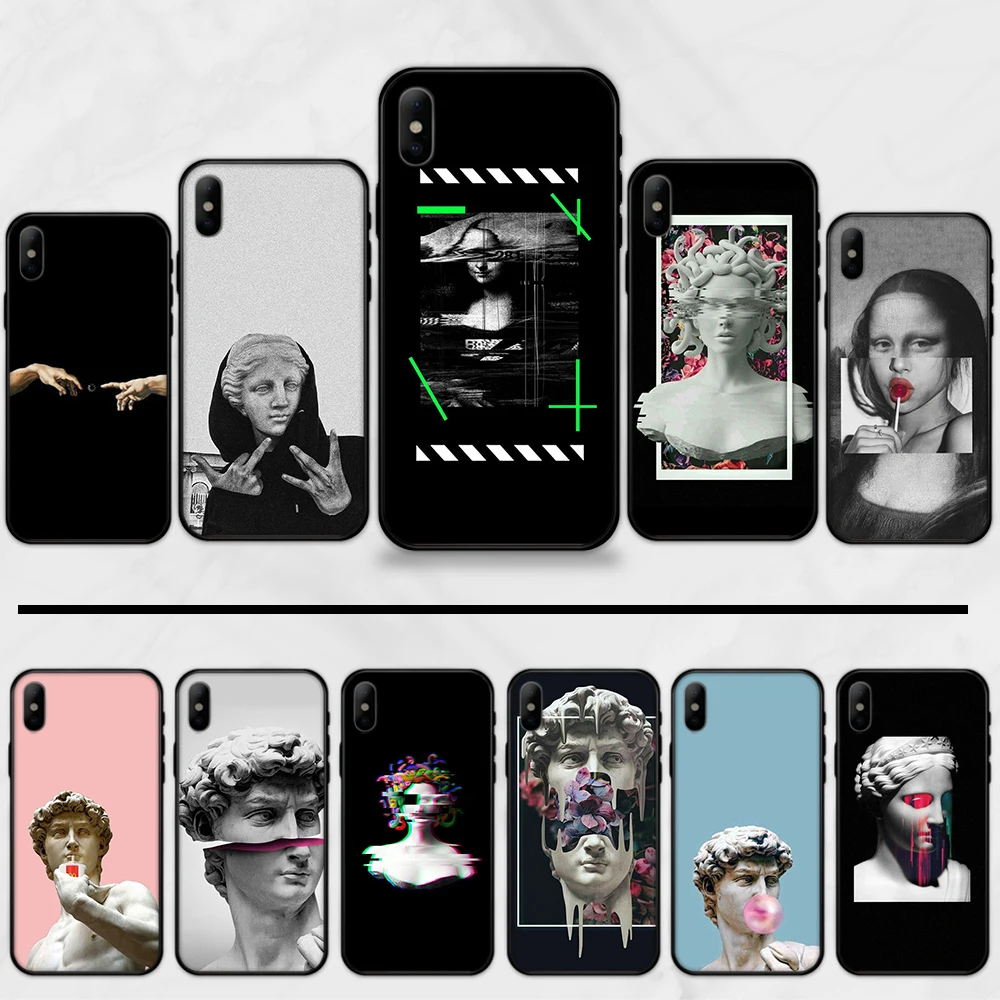 Чехол для iphone 11 pro max x xs xr 7 8 plus 6 6s 5 5s 5se с изображением статуи Дэвида Медузы|Бамперы|