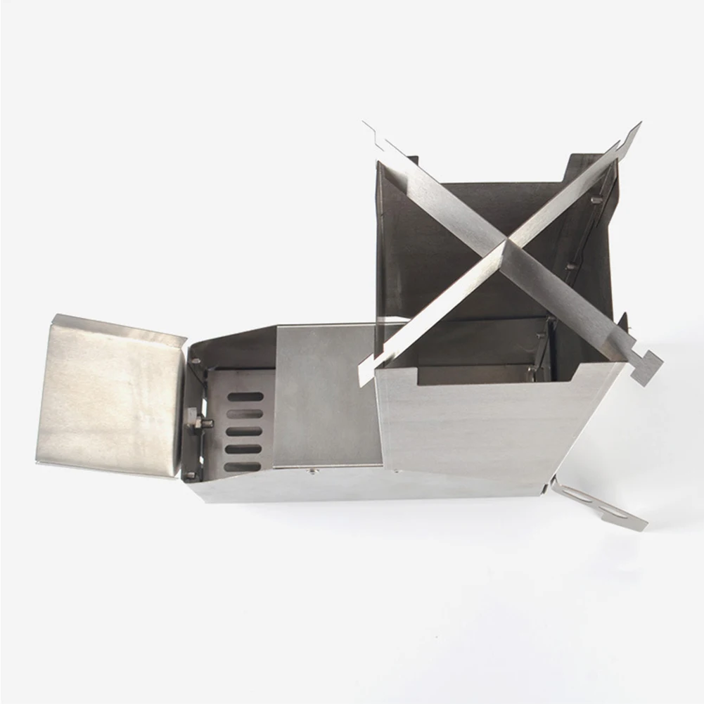 Small Picnic Camping Stainless Steel Firewood Stable Portable Outdoor Stove Home Barbecue Foldable Furnace Cooking Durable
