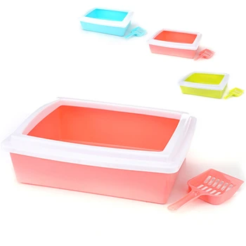 

Portable Easy Cat Litter-boxs Small Pets Training Toilet with Shovel Shit Toilet Trays Kitten Puppy Dogs Litter Pots 38x29cm