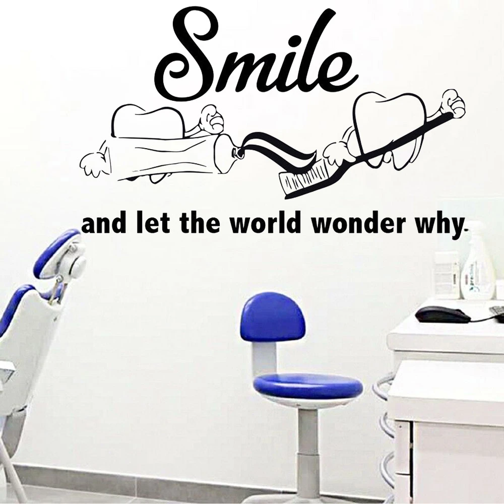 Tooth Simle Quotes Wall Decals Dental Clinic Art Decoration Modern Teeth Care Shop Window Self Adhesive Wall Stickers Y615 Wall Stickers Aliexpress