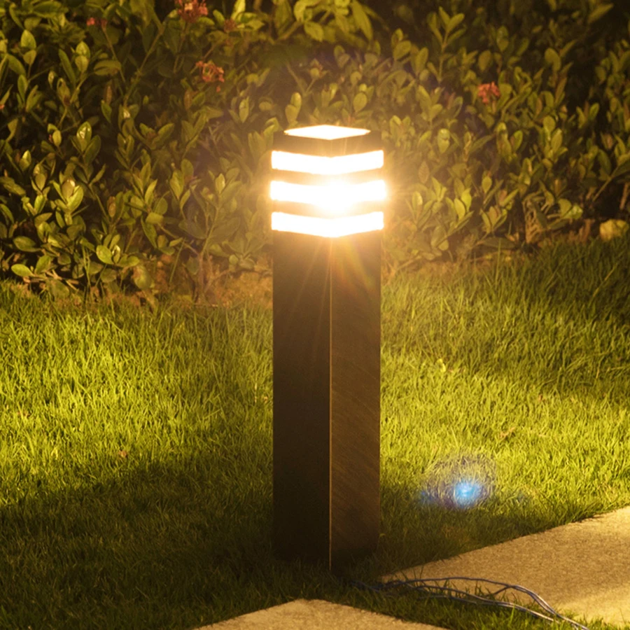 Thrisdar E27 Outdoor Garden Lawn Light Landscape Villa Pathway Street Column Light Modern Home Courtyard Lawn Pillar Light