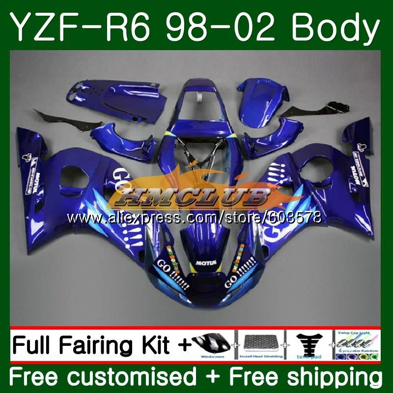 Корпус для YAMAHA YZF600 YZF-R6 1998 1999 2000 2001 2002 Топ Синий 53CL. 18 YZF R6 600 R 6 YZF-600 YZFR6 98 99 00 01 02 обтекателя
