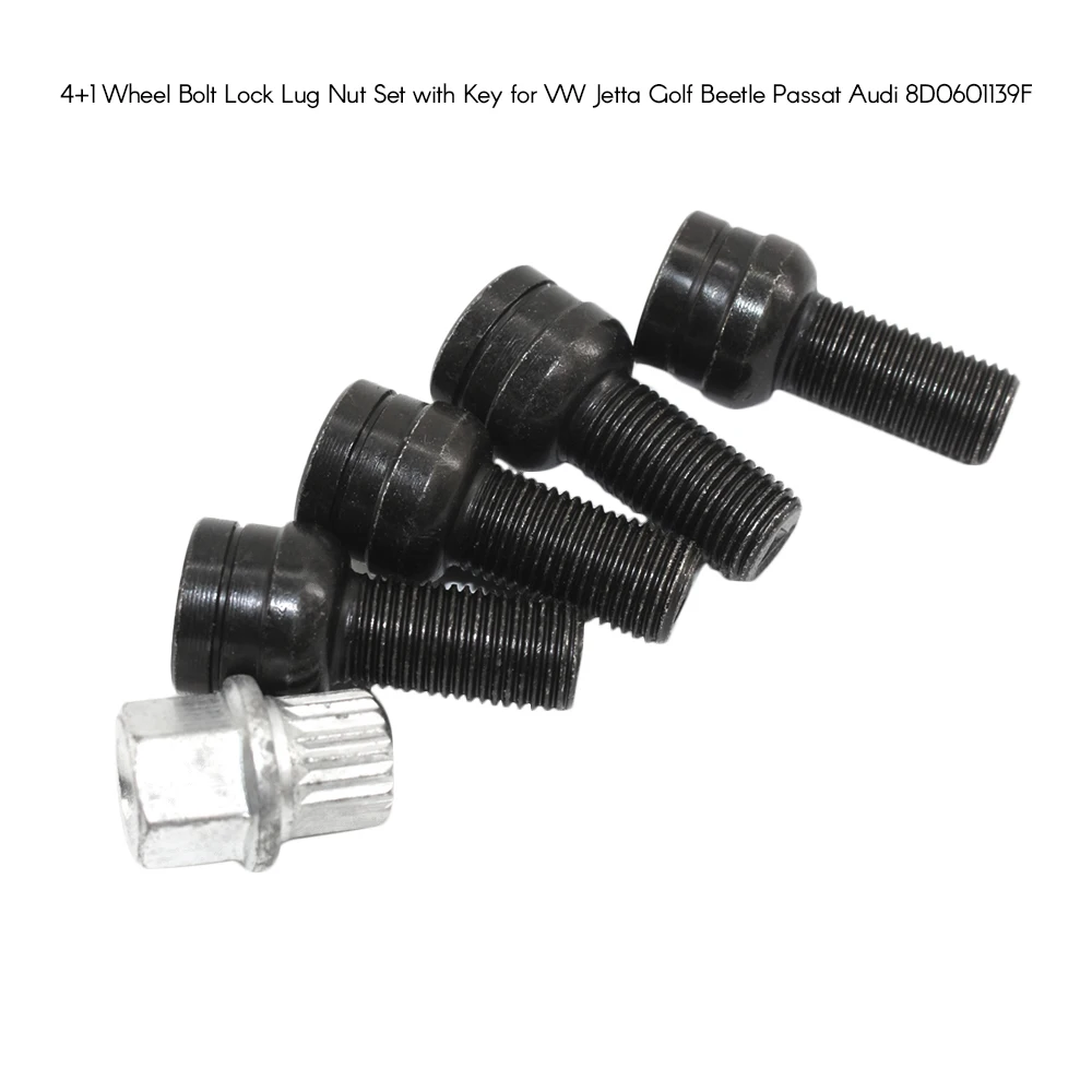 4+ 1 колесо болт фиксатор гайка набор с ключом для VW Jetta GOLF BEETLE Passat, Audi 8D0601139F