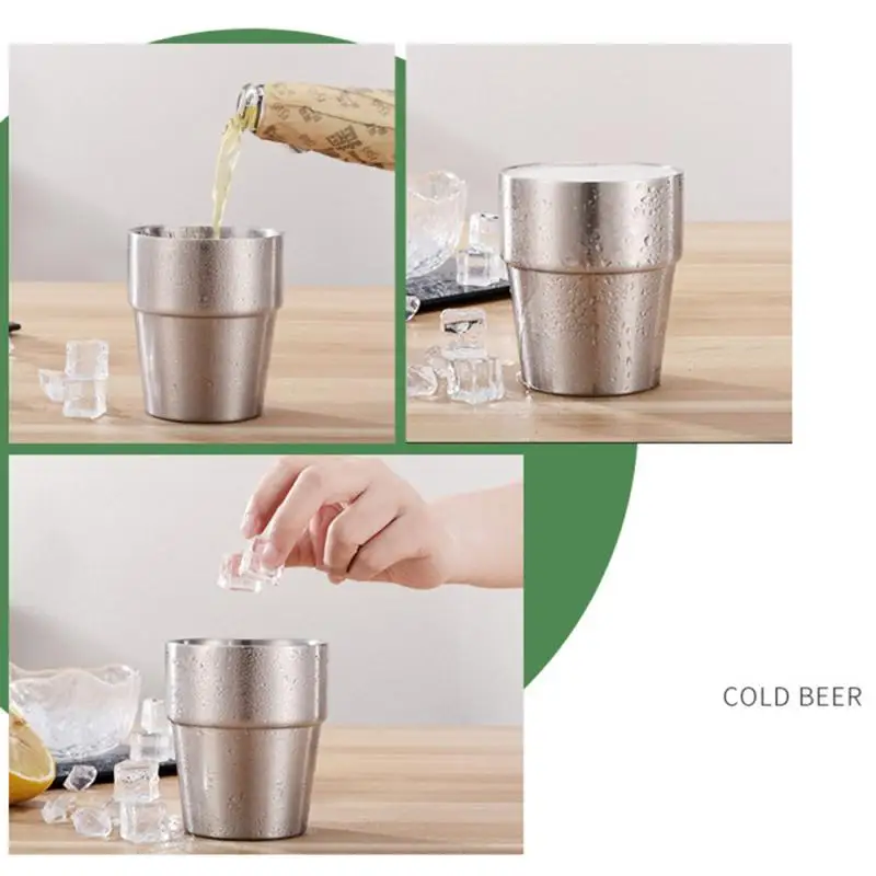Stainless Steel Cups Stainless Steel Cup Glass Coffee Mug Coffee Cup Stainless Steel Mug Stainless Steel Wine Glass Stainless Steel Wine Cup Glass Cup Double Wall Stainless Steel Coffee Mug Portable Cup Bilayer Coffee Milk Tea Lemon Juice Mug Drinking Wine Glass Home Kitchen Bar