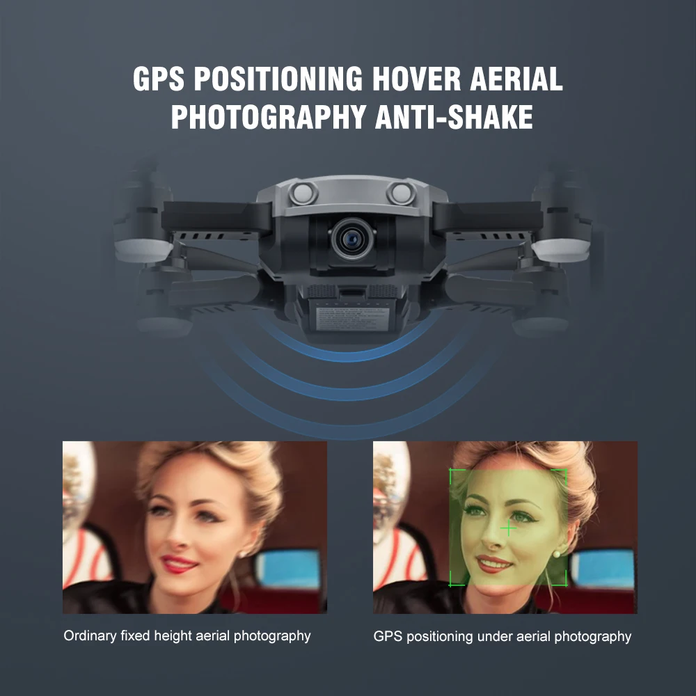 65G GPS RC Drone with Camera 2K 5G Wifi FPV Follow Me Altitude Hold Foldable Drone Quadcopter RC Helicopter with Three Batteries