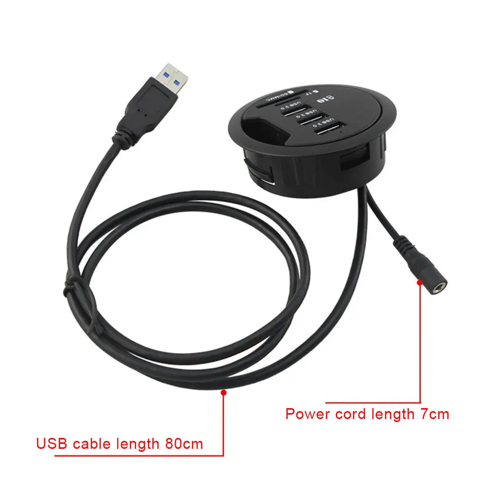 Зарядное устройство для чтения карт USB 3,0 разветвитель Портативный адаптер настольная Высокая Скорость 3-Порты и разъёмы концентратор Черный