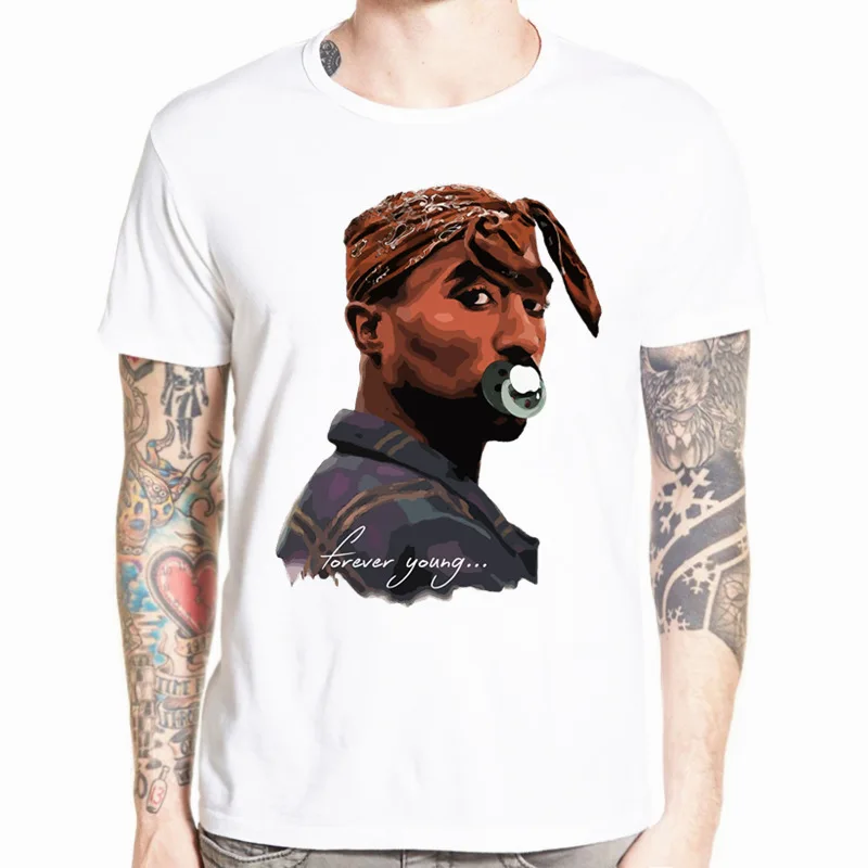 Мужская и женская футболка с принтом tupac 2pac, летняя футболка с коротким рукавом и круглым вырезом, уличная футболка в стиле хип-хоп Swag
