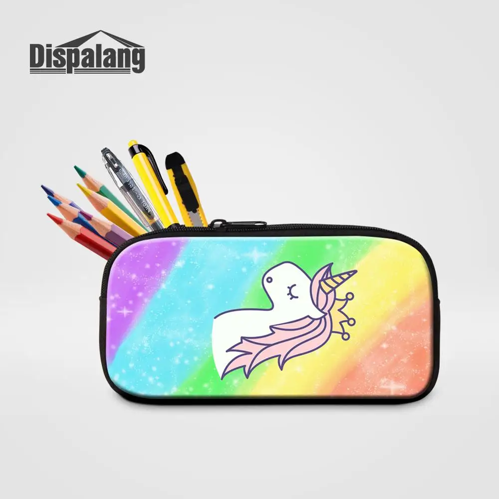 Pencil Case19 Модный чехол для карандашей с рисунком единорога для девушек, для студентов, маленькая коробка для ручек на молнии, женские милые косметички для путешествий, женский макияж - Цвет: Pencil Case19