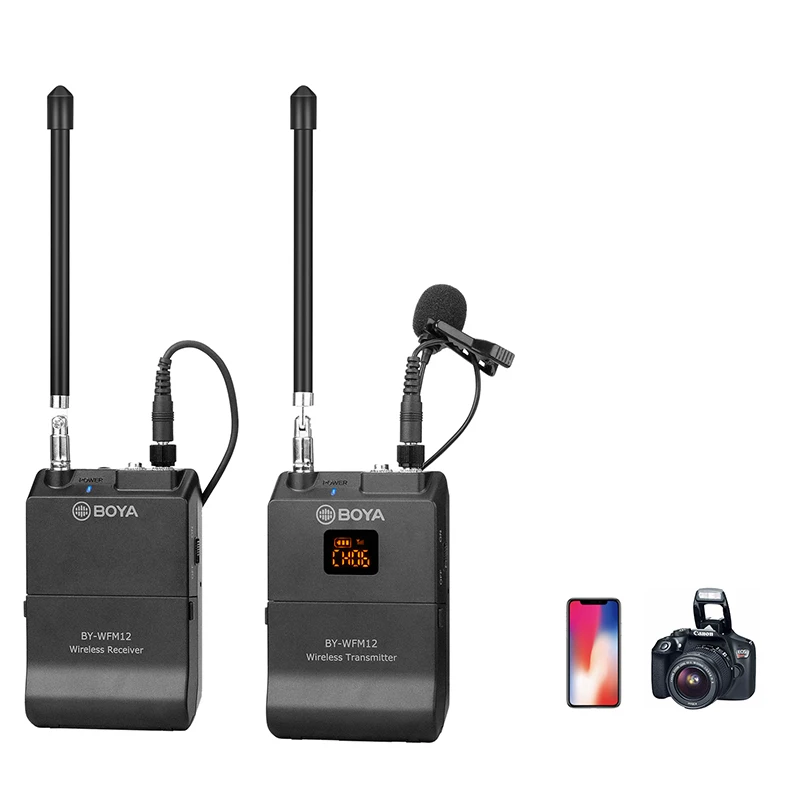 BOYA BY WFM12 VHF Беспроводная микрофонная система для IOS Android смартфонов