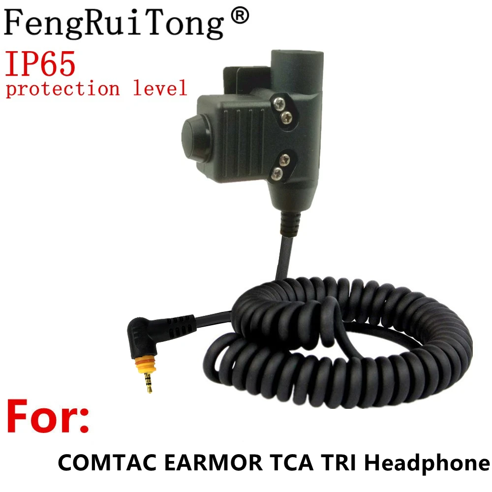 IP65 Tactical U94 PTT Headset Accessory PTT For COMTAC EARMOR TCA TRI Headphone for Motorola Radio SL1M SL1K SL1600 SL300 SL7500 radio cable sl1k for motorola radio sl1m sl1k sl1600 sl300 sl7500 sl400 mic replace cable