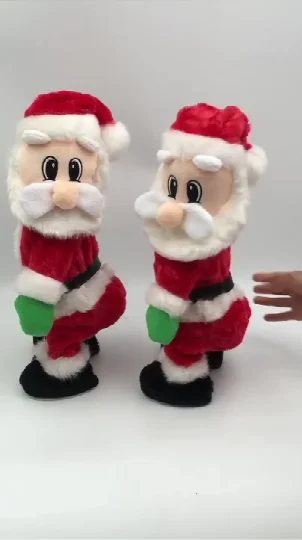 Merry Christmas Electric Shake Hip Santa Claus Toys Music Spanish English Electric Doll Toys Christmas Decoration Gifts 14 Inch