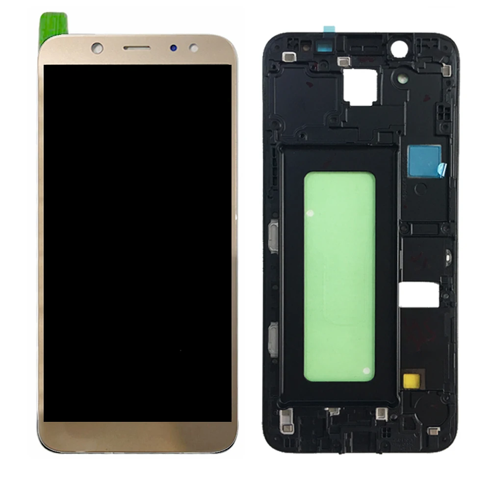 gold with frame SZHAIYU 5,6 ''A6 HD ЖК-экран для samsung Galaxy A6 sm-a600f A600FN ЖК-дисплей сенсорный экран дигитайзер с рамкой - Цвет: gold with frame