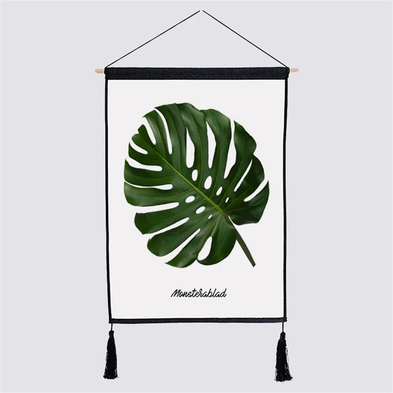 

Leaves Patterns Nordic Tapestry Hanging Wall Picture Cotton Cloth Art Beautiful Apartment Dorm Living Room Deco Tapestries