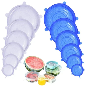 

12pcs/set Silicone Fresh-keeping Cover Vegetable Food Wrap Elastic Stretch Seal Lids Transparent Cover