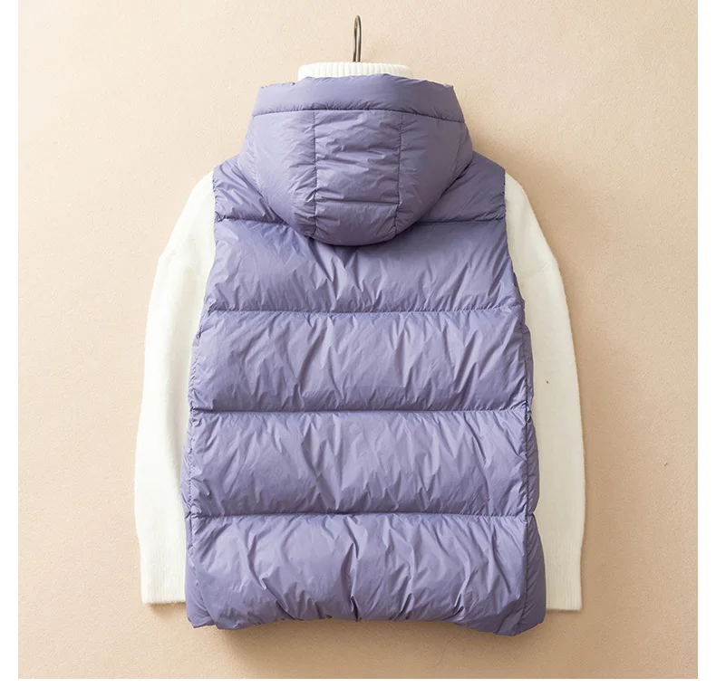 SEDUTMO Winter Duck Down Jacket Women Short Warm Thick Hooded Vest Female Slim Quilted Sleeveless For Spring ED1820