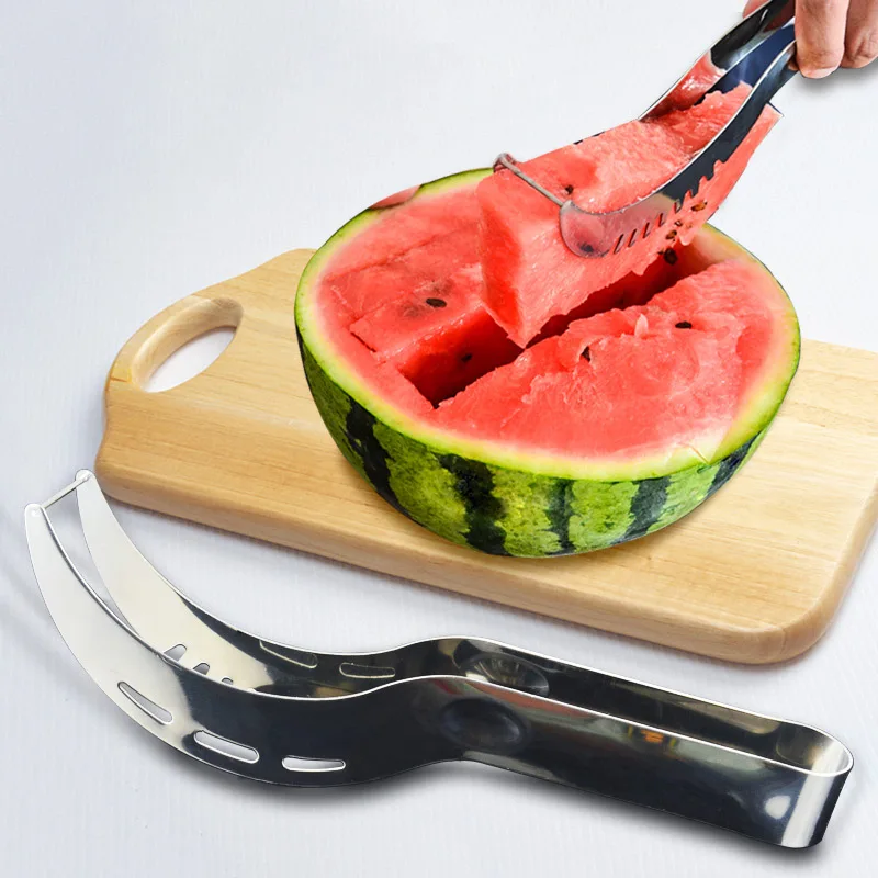 

Watermelon Slicer Cutter Tongs Corer Fruit Melon Stainless Steel Tools NEW Watermelon Cut Refreshing Watermelon Cubes Kitchen