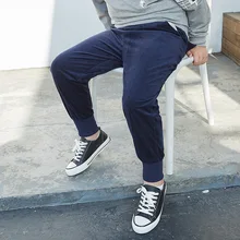 Штаны для полных мальчиков вельветовые спортивные штаны г., Осенние повседневные детские штаны больших размеров западный стиль, для детей средних и больших размеров