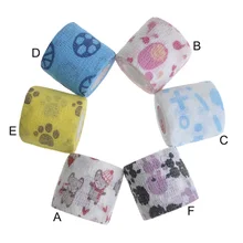 1 рулон самоклеящаяся повязка Эластичная спортивная лента марля для рук ноги запястья мультфильм фиксация ленты 5 см* 4,5 м эластичный