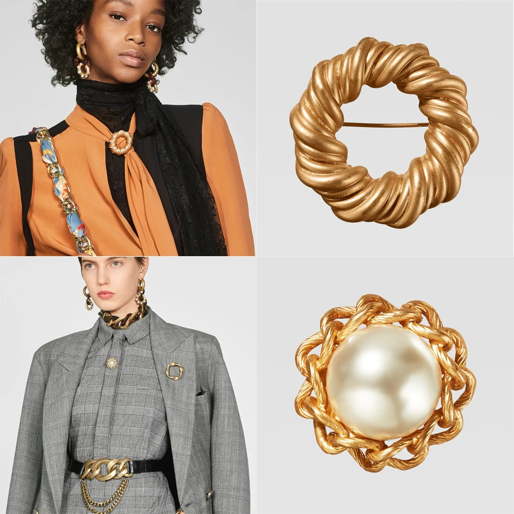 Ladyfirsy Simulated Pearl ZA Brooch for Women Elegant Metal Girls Wedding 2019 New Christmas Party Gift Trendy Pins Accessories | Украшения