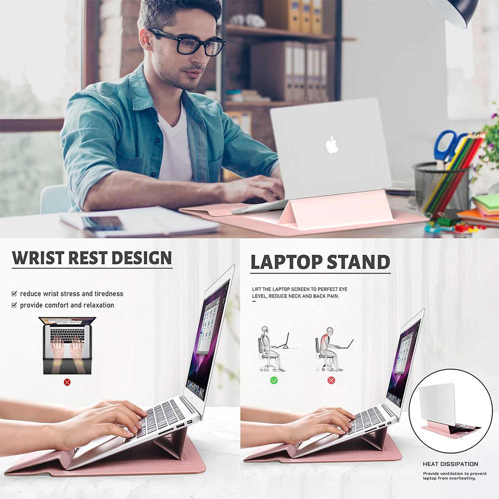 Bolsa para Laptop para Macbook Air Pro 13 14 m1 m2 13.3 15 15.6 16 Bolsa para Notebook para Huawei Acer Asus Xiaomi Dell - Imagem 5